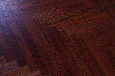 Solid oak herringbone parquetry wood flooring