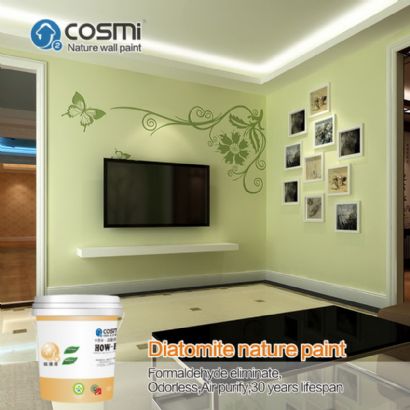 Odorless and sound absorbing wall paint color make of diatomaceous mud