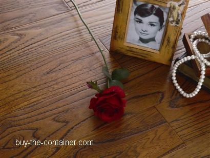 Locust tree wire-brushed engineered wood flooring