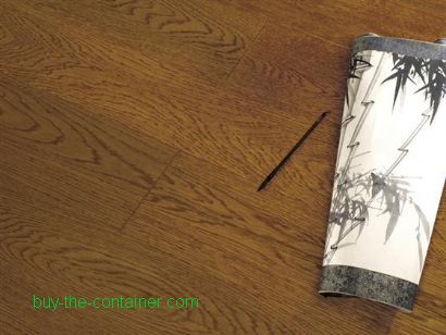 Oak wire-brushed engineered wood flooring