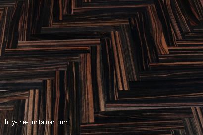 Ebony herringbone parquet wood flooring